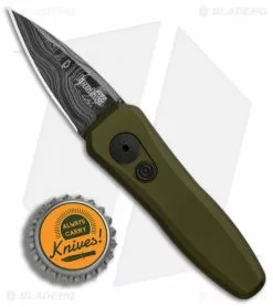 Kershaw Launch 4 CA Legal Automatic Knife OD Green (1.9" Damascus) BHQ Exclusive -Avokelavavat Sales Store Kershaw Launch 4 CA Legal OD Green Damascus BHQ 91063 er bottlecap