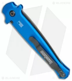 Kershaw Launch 8 Stiletto Automatic Knife Blue/CF (3.5" Stonewash) -Avokelavavat Sales Store Kershaw Launch 8 Stiletto Auto Blue CF Black BHQ 111460 jr side