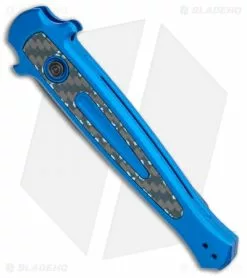 Kershaw Launch 8 Stiletto Automatic Knife Blue/CF (3.5" Stonewash) -Avokelavavat Sales Store Kershaw Launch 8 Stiletto Auto Blue CF Black BHQ 111460 jr spine