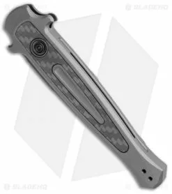 Kershaw Launch 8 Stiletto Automatic Knife Gray/CF (3.5" Black) -Avokelavavat Sales Store Kershaw Launch 8 Stiletto Auto Gray CF Black BHQ 111461 jr spine