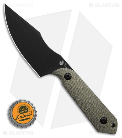 Kizer Maverick Customs Harpoon Fixed Blade Knife Green Micarta (3.75" Black) 10V 6 Kizer Maverick Customs Harpoon Fixed Blade Knife Green Micarta (3.75" Black) 10V - Image 4