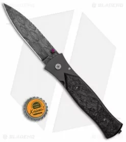 John Kubasek Kubasek Gaston Liner Lock Knife Marble Carbon Fiber/Ti (4" Damascus) -Avokelavavat Sales Store Kubasek Gaston LL Ti CF Damascus BHQ 100902 jr bottlecap