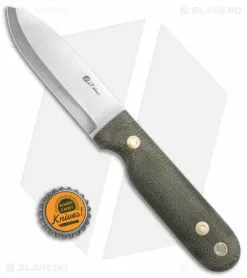 LT Wright Knives LT Wright Bushcrafter Scandi Fixed Blade Knife Green Micarta (4" Satin O1) -Avokelavavat Sales Store LT Wright Bushcrafter 01 Scandi FBK Green Micarta 4in Satin BHQ 147312 td size