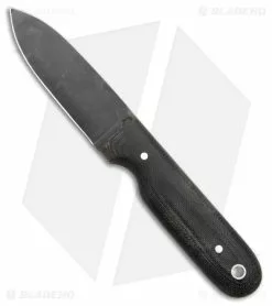 LT Wright Knives LT Wright Bushcrafter HC Saber Fixed Blade Knife Matte Micarta (4" Black)
