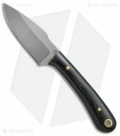 LT Wright Knives Great Plainsman Knife Polished Black Micarta (2.75" Satin)