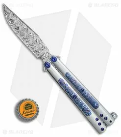 Les Voorhies Custom Model 2 Balisong Butterfly Knife Timascus (4.25" Damasteel) 9 Les Voorhies Custom Model 2 Balisong Butterfly Knife Timascus (4.25" Damasteel) -Avokelavavat Sales Store Les Voorhies Custom Model 2 black timascus damasteel BHQ 77656 er bottlecap