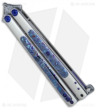 Les Voorhies Custom Model 2 Balisong Butterfly Knife Timascus (4.25" Damasteel) 4 Les Voorhies Custom Model 2 Balisong Butterfly Knife Timascus (4.25" Damasteel) - Image 2