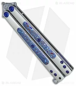 Les Voorhies Custom Model 2 Balisong Butterfly Knife Timascus (4.25" Damasteel) 8 Les Voorhies Custom Model 2 Balisong Butterfly Knife Timascus (4.25" Damasteel) -Avokelavavat Sales Store Les Voorhies Custom Model 2 black timascus damasteel BHQ 77656 er spine