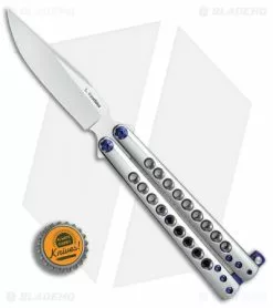 Les Voorhies Custom Model 2 Balisong Butterfly Knife Titanium (4.25" Satin) -Avokelavavat Sales Store Les Voorhies Custom Model 2 ti satin BHQ 77657 er bottlecap