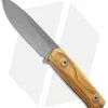 LionSteel Bushcraft B41 Fixed Blade Knife Olive Wood (4" Stonewash)