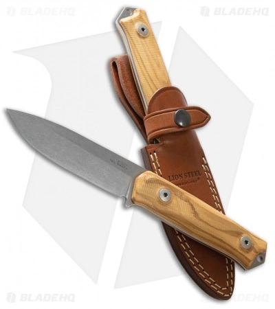 LionSteel Bushcraft B41 Fixed Blade Knife Olive Wood (4" Stonewash) 5 LionSteel Bushcraft B41 Fixed Blade Knife Olive Wood (4" Stonewash) - Image 3
