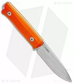 LionSteel Bushcraft B-40 Fixed Blade Camping Knife Orange G-10 (4" Stonewash) -Avokelavavat Sales Store LionSteel Bushcraft Fixed Camping Orange G 10 SW B40 OR BHQ 94390 jr spine