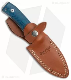 LionSteel M4 Fixed Blade Knife Blue Micarta (3.75" Stonewash M4) BHQ Exclusive -Avokelavavat Sales Store LionSteel Exclusive M4 Fixed Blade Blue Canvas Micarta M4 SW BHQ 143261 jr sheath