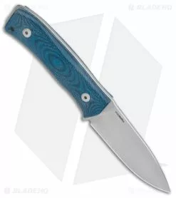 LionSteel M4 Fixed Blade Knife Blue Micarta (3.75" Stonewash M4) BHQ Exclusive -Avokelavavat Sales Store LionSteel Exclusive M4 Fixed Blade Blue Canvas Micarta M4 SW BHQ 143261 jr spine