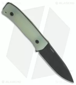 LionSteel M4 Fixed Blade Knife Jade G-10 (3.75" Black DLC M4) BHQ Exclusive -Avokelavavat Sales Store LionSteel Exclusive M4 Fixed Blade Natural G 10 M4 Black BHQ 143264 jr spine