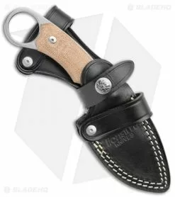 LionSteel H2 Drop Point Fixed Blade Knife Natural Micarta (3.25" Stonewash) -Avokelavavat Sales Store LionSteel H2 Fixed Blade DP Natural Micarta SW BHQ 126366 jr sheath