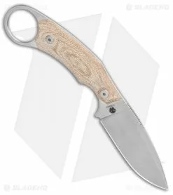 LionSteel H2 Drop Point Fixed Blade Knife Natural Micarta (3.25" Stonewash) -Avokelavavat Sales Store LionSteel H2 Fixed Blade DP Natural Micarta SW BHQ 126366 jr spine