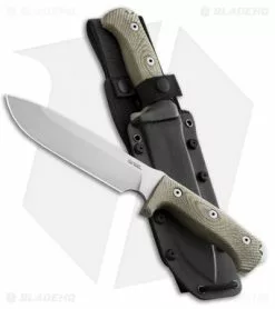 LionSteel M7 Hunting Fixed Blade Knife Tan Micarta (7" Satin) -Avokelavavat Sales Store LionSteel M7 Green Micarta Satin BHQ 113521 jr sheath