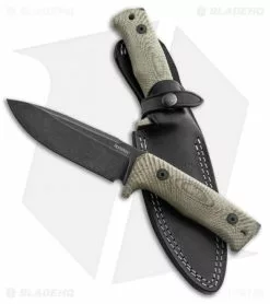LionSteel T5 Fixed Blade Knife Green Micarta (5" Black Stonewash) -Avokelavavat Sales Store LionSteel T5 Green Micarta Black SW BHQ 111850 jr sheath