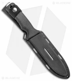 Mac Coltellerie 631 Fixed Blade Knife Outdoor Black Polymer (7" Satin Serrated) -Avokelavavat Sales Store MAC Coltellerie 631 Black Rubber Fixed Blade Satin Serr GX 26909 jr sheath