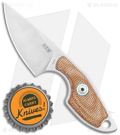 MKM Voxnaes Mikro 1 Fixed Blade Knife Natural Canvas Micarta (2" SW) 6 MKM Voxnaes Mikro 1 Fixed Blade Knife Natural Canvas Micarta (2" SW) - Image 4