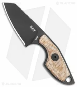 MKM Voxnaes Mikro 2 Fixed Blade Knife Natural Canvas Micarta (2" Black) MR02-NCB
