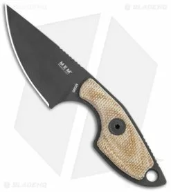 MKM Voxnaes Mikro 1 Fixed Blade Knife Natural Canvas Micarta (2" Black)