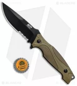 M&P M2.0 Fixed Blade Knife Brown (4.1" Black Serr) 1085882 -Avokelavavat Sales Store MP M2.0 Fixed Brown Black Serr 1085882 BHQ 82373 jr bottlecap