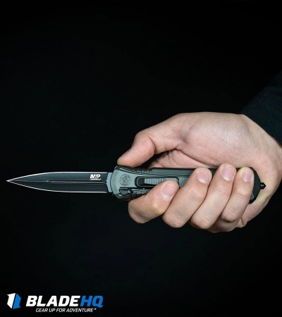 Smith & Wesson OTF Assist Finger Actuator Spear Point Knife (3.5" Black Serr) 10 Smith & Wesson OTF Assist Finger Actuator Spear Point Knife (3.5" Black Serr) - Image 8