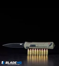 M&P OTF Spring Assisted Spear Point Knife OD Green (3.5" Black) Exclusive -Avokelavavat Sales Store MP OTF Spring Assisted Spear Point Knife OD Green Black Exclusive BHQ89672 kp black with bullets web
