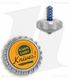 Marfione Custom Knives Mini Spin Top - Apocalyptic Stainless Steel/Blue Ti Stem -Avokelavavat Sales Store Marfione Custom Knives Mini Spin Top apocalyptic ss blue ti BHQ 67912 er size