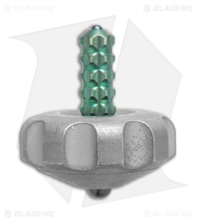 Marfione Custom Knives Mini Spin Top - Apocalyptic Stainless Steel/Green Ti Stem 3 Marfione Custom Knives Mini Spin Top - Apocalyptic Stainless Steel/Green Ti Stem