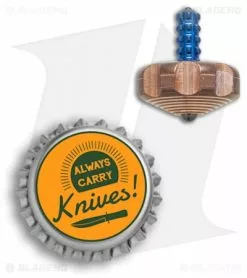 Marfione Custom Knives Mini Spin Top - Copper W/ Blue Ti Stem -Avokelavavat Sales Store Marfione Custom Knives mini spin top copper blue ti stem BHQ 68126 er size