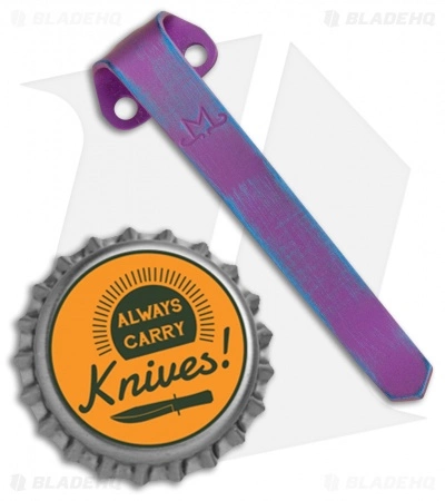 Maverick Customs Titanium Heretic Manticore Pocket Clip - Blue/Purple 4 Maverick Customs Titanium Heretic Manticore Pocket Clip - Blue/Purple - Image 2