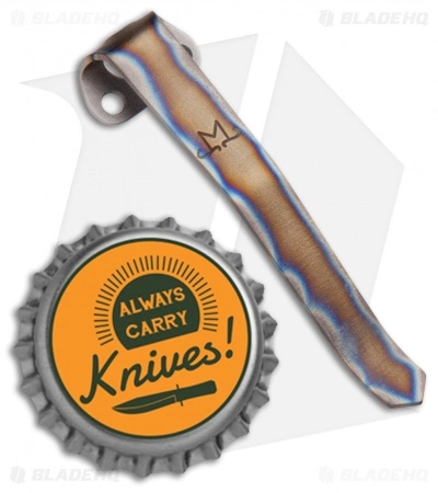 Maverick Customs Titanium Heretic Manticore Pocket Clip - Flamed Edges 4 Maverick Customs Titanium Heretic Manticore Pocket Clip - Flamed Edges - Image 2