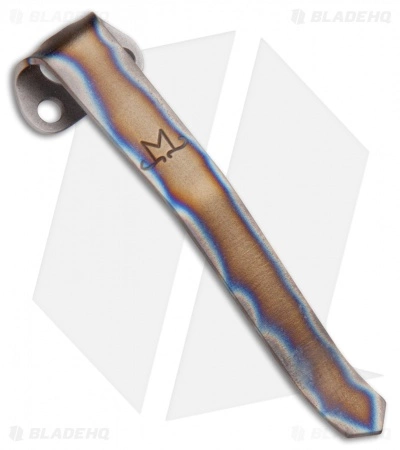 Maverick Customs Titanium Heretic Manticore Pocket Clip - Flamed Edges 3 Maverick Customs Titanium Heretic Manticore Pocket Clip - Flamed Edges