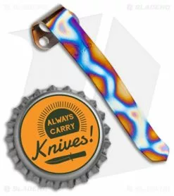 Maverick Customs Titanium Heretic Manticore Pocket Clip - Snake Flame Stripe -Avokelavavat Sales Store Maverick Customs Ti Heretic Manticore Pocket Clip Snake Flame Stripe BHQ 103395 jr bottlecap