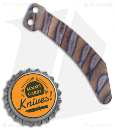 Maverick Customs Titanium Microtech Stitch Pocket Clip - Striped Flame 4 Maverick Customs Titanium Microtech Stitch Pocket Clip - Striped Flame - Image 2