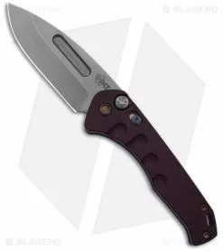 Medford Knife & Tool Medford + Blade HQ Praetorian Swift Auto Red Flamed Hardware (3.3" Tumbled)