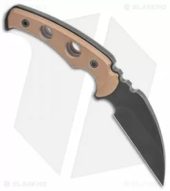 Medford Knife & Tool Medford Fighting Utility Knife FUK Fixed Blade Knife Brown (3.75" Black) -Avokelavavat Sales Store Medford Fixed Blade Coyote G 10 Black BHQ 101370 jr spine