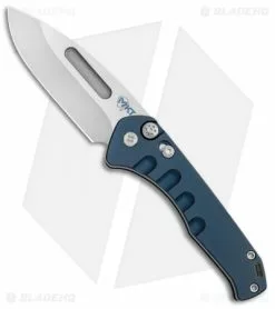 Medford Knife & Tool Medford Praetorian Swift Automatic Knife Blue Aluminum DP (3.3" Tumbled S35VN)