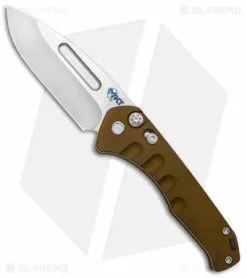 Medford Knife & Tool Medford Praetorian Swift Automatic Knife Yellow Drop Point (3.3" Tumbled)