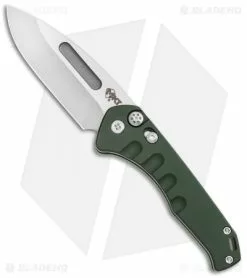 Medford Knife & Tool Medford Praetorian Swift Automatic Knife Green Aluminum (3.3" Tumbled)