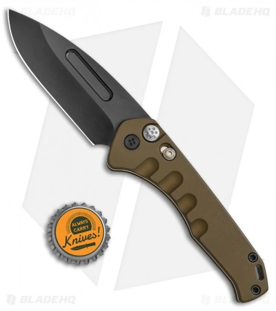 Medford Knife & Tool Medford + Blade HQ Praetorian Swift Auto Yellow/Gold Aluminum (3.3" PVD) 6 Medford Knife & Tool Medford + Blade HQ Praetorian Swift Auto Yellow/Gold Aluminum (3.3" PVD) - Image 4