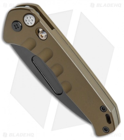 Medford Knife & Tool Medford + Blade HQ Praetorian Swift Auto Yellow/Gold Aluminum (3.3" PVD) 4 Medford Knife & Tool Medford + Blade HQ Praetorian Swift Auto Yellow/Gold Aluminum (3.3" PVD) - Image 2