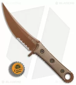 Microtech Borka SBK Fixed Blade Knife Tan G-10 (5" Tan Serr) 200-2PVDTN -Avokelavavat Sales Store Microtech Borka SBK tan G10 tan serr BHQ 74306 er bottlecap