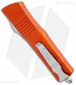 Microtech Combat Troodon D/E OTF Automatic Knife Orange (3.8" Stonewash) -Avokelavavat Sales Store Microtech Combat Troodon DE Auto Orange SW BHQ 98053 jr side