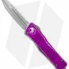 Microtech Combat Troodon D/E OTF Knife Violet Dist. (3.8" Stonewash Full Serr)