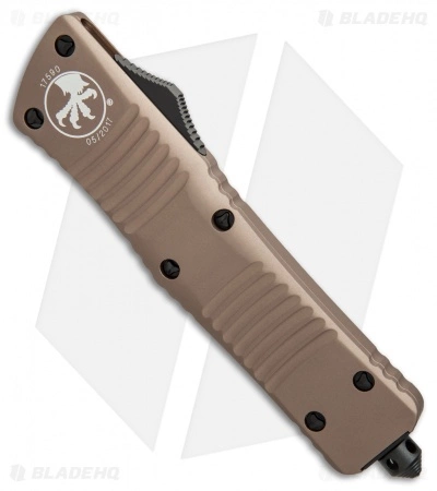 Microtech Combat Troodon D/E OTF Auto Knife Tan (3.8" Black Serr) 142-2TA 4 Microtech Combat Troodon D/E OTF Auto Knife Tan (3.8" Black Serr) 142-2TA - Image 2