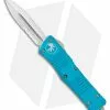 Microtech Combat Troodon OTF Knife D/E Dagger Turquoise (3.8" Satin Serr)
